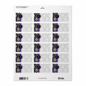 Damask Monogram Stippen Labels Paarse (Full Sheet)
