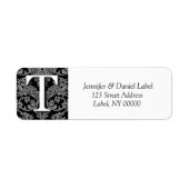 Damask Monogram T-adres Verzendlabels Etiket (Voorkant)