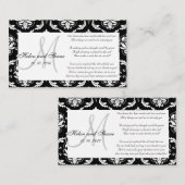 Damask Monogram Trouwen Wishing Well Kaart (Voorkant / Achterkant)