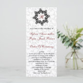 Damask MONOGRAM Trouwprogramma Programmakaart (Staand voorkant)