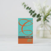 Damask Monogram Visitekaartje (Staand voorkant)