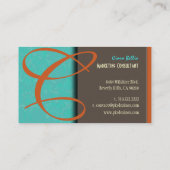 Damask Monogram-Visitekaartje Visitekaartje (Achterkant)