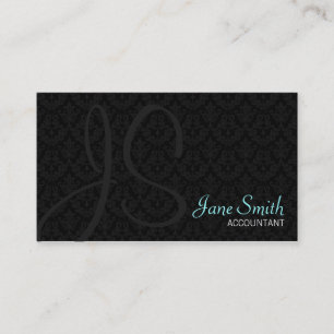 Damask Monogram Visitekaartjes