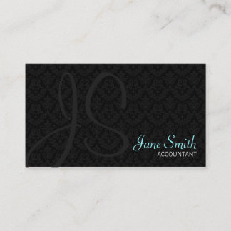 Damask Monogram Visitekaartjes