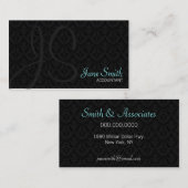 Damask Monogram Visitekaartjes (Voorkant / Achterkant)