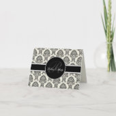 Damask Monogram Wedding Cards Bedankkaart (Voorkant)