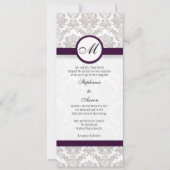 Damask Monogram Wedding Invitation for Jennifer Kaart (Voorkant)