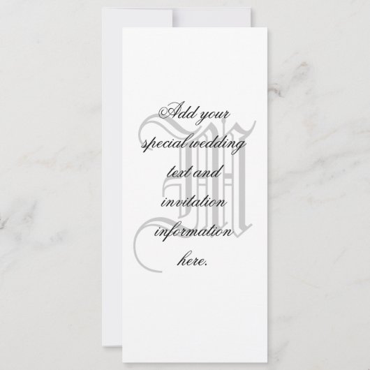 Damask Monogram Wedding Invitation Green Kaart (Achterkant)