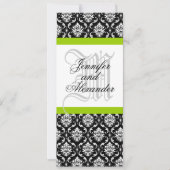 Damask Monogram Wedding Invitation Green Kaart (Voorkant)
