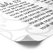 Damask Monogram Wedding Seating Chart Poster (Hoek)