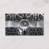 DAMASK MONOGRAM wit lintzwart Visitekaartje (Achterkant)