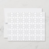 Damask Monogram Zilver Grijs RSVP Kaart (Achterkant)