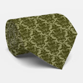 Damask - Murky Green over Khaki Stropdas (Opgerold)