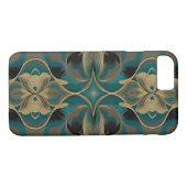 Damask Naadloze Repetitieve Patroonbloemen Blauwgr Case-Mate iPhone Case (Achterkant (Horizontaal))