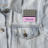 damask-naamknop vierkante button 5,1 cm (In situ)