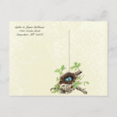 Damask Nest Eggs We hebben verhuisd Aankondigingskaart (Achterkant)