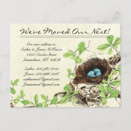  Damask Nest Eggs We hebben verhuisd Aankondigingskaart