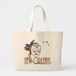 Damask New Orleans Mask Bag Grote Tote Bag