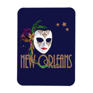 Damask New Orleans Mask Magnet Magneet