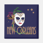 Damask New Orleans Maskermagneet Magneet (Voorkant)