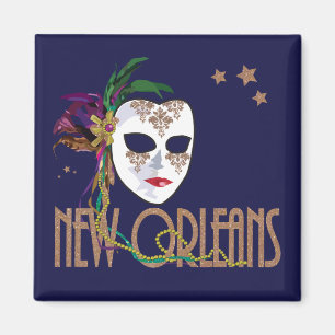 Damask New Orleans Maskermagneet Magneet