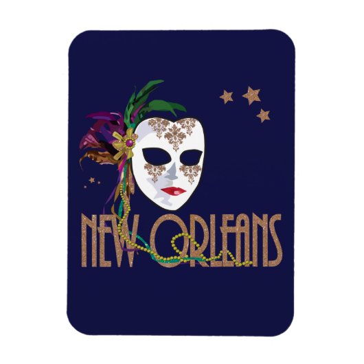 Damask New Orleans Maskermagneet Magneet (Verticaal)