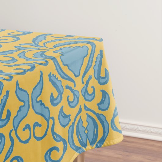 Damask old world crème yellow tablecloth tafelkleed (Voorbeeld)