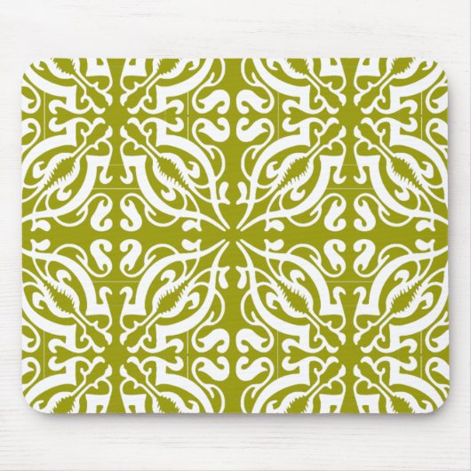 DAMASK - Olijfgroen Muismat (Voorkant)