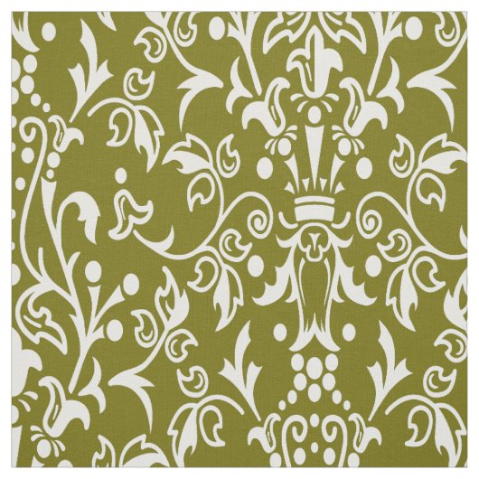 Damask Olive Stof (Swatch)