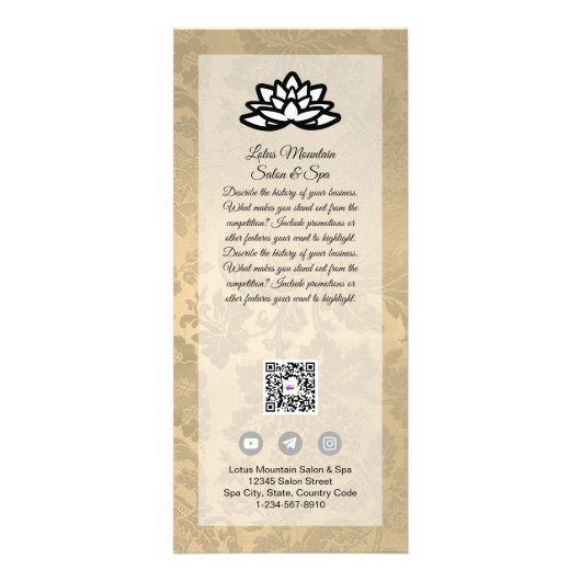  Damask Ombre Salon Spa Kaart Sjabloon (Voorkant)