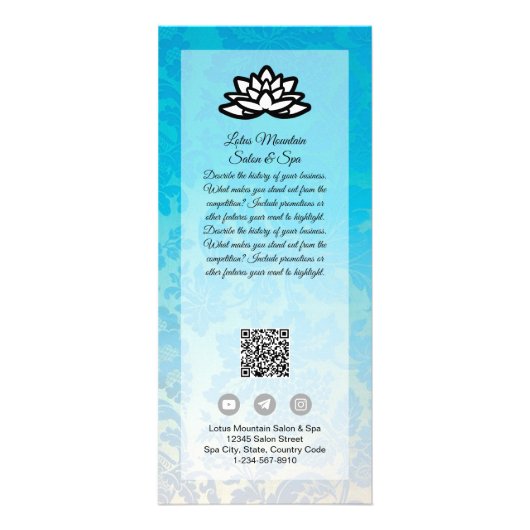  Damask Ombre Salon Spa Kaart Sjabloon (Voorkant)