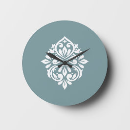 Damask Omgevingsklok (Pewter Blue) Grote Klok