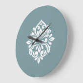 Damask Omgevingsklok (Pewter Blue) Grote Klok (Hoek)