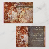 Damask op graniet sjabloon, blauwgroen criticus visitekaartje (Voorkant / Achterkant)