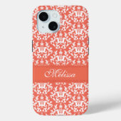 Damask oranje emberglow name Case-Mate iPhone case (Achterkant)