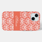 Damask oranje emberglow name Case-Mate iPhone case (Achterkant (horizontaal))