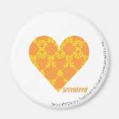 Damask Oranje-Yellow 2 Magneet (Voorkant)