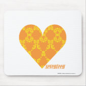 Damask Oranje-Yellow 2 Muismat (Voorkant)