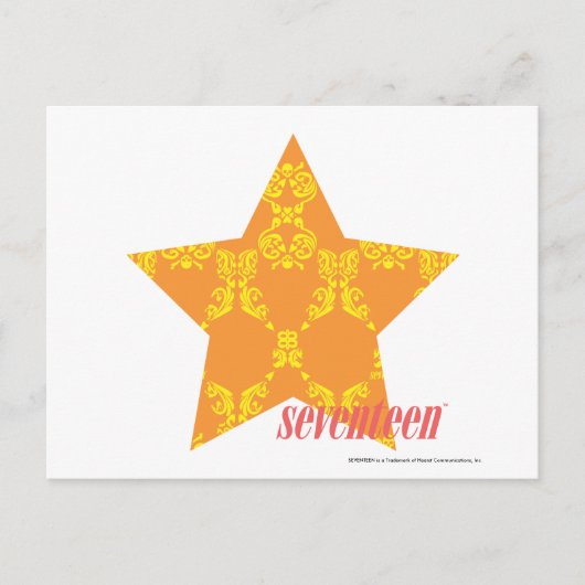 Damask Oranje-Yellow 3 Briefkaart (Voorkant)