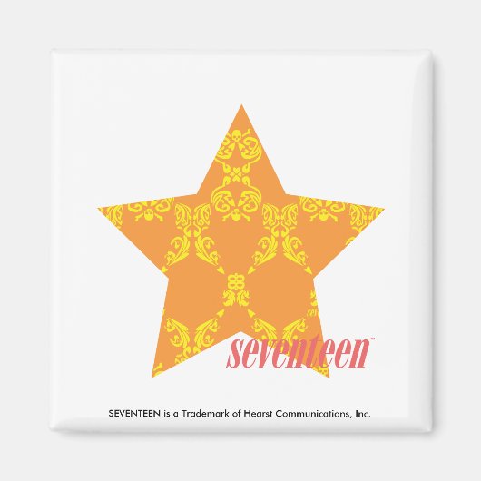 Damask Oranje-Yellow 3 Magneet (Voorkant)