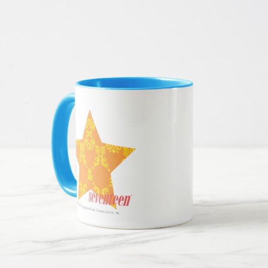 Damask Oranje-Yellow 3 Mok (Voorkant links)