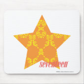 Damask Oranje-Yellow 3 Muismat (Voorkant)