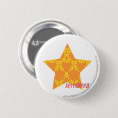 Damask Oranje-Yellow 3 Ronde Button 5,7 Cm (Voorkant /achterkant)