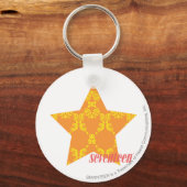 Damask Oranje-Yellow 3 Sleutelhanger (Voorkant)