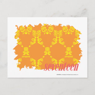Damask Oranje-Yellow 4 Briefkaart