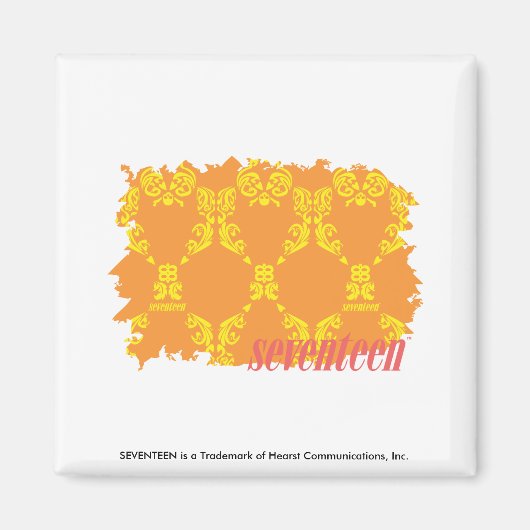 Damask Oranje-Yellow 4 Magneet (Voorkant)