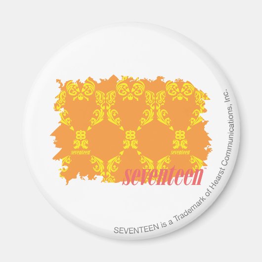 Damask Oranje-Yellow 4 Magneet (Voorkant)