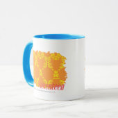 Damask Oranje-Yellow 4 Mok (Voorkant links)