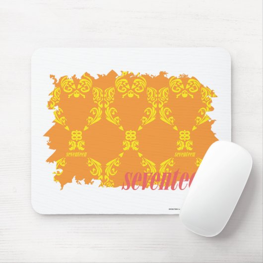 Damask Oranje-Yellow 4 Muismat (Met muis)