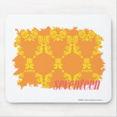 Damask Oranje-Yellow 4 Muismat (Voorkant)